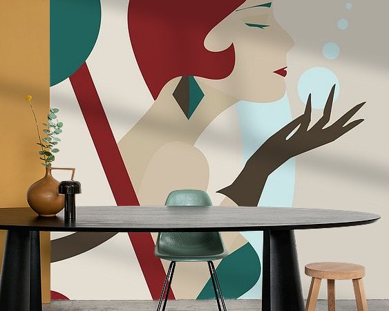 Voorbeeld van het werk in een kamer
