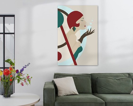 Voorbeeld van het werk in een kamer