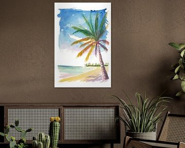 Provo Bahamas Strand mit schwankenden Palmen