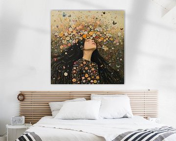 Gesloten Ogen Bloemen Vlinders van Blikvanger Schilderijen