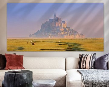 Zonsopkomst bij de Mont Saint-Michel in Normandië van Henk Meijer Photography