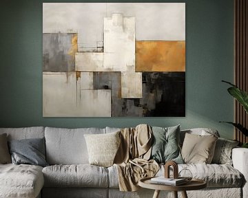 Geometry in Gold and Shadow van ARTEO Schilderijen