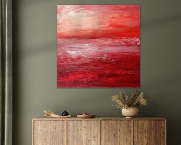 Zee van rode wijn abstract van TheXclusive Art