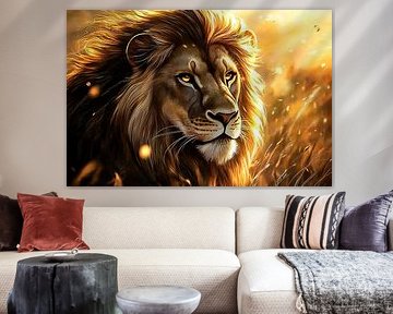 Lion majestueux au soleil