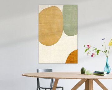 Abstract Japans kunstwerk met moderne kleurvlakken en organische vormen van Dutch Art Works