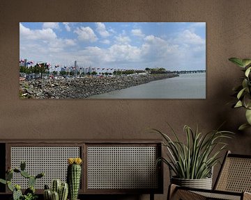 The road lined with the country's flag by Claude Laprise