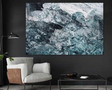 Blauw IJs drijvend in gletsjer lagune Jökulsárlón IJsland van Elise van Gils
