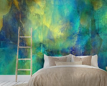 Blau und Gold tanzen Salsa