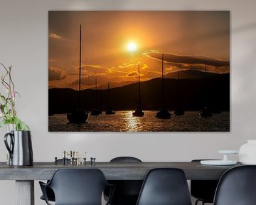Coucher de soleil sur le lac de Wörthersee sur Stephan Zaun