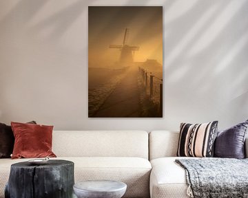 Ochtendmist bij molen Koningslaagte in gouden licht van KB Design & Photography (Karen Brouwer)