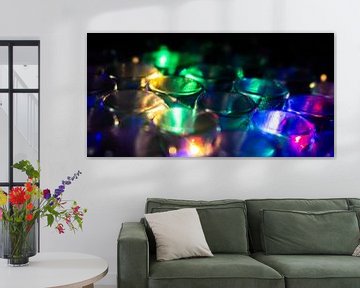 Plastic verpakking met gekleurde lichteffecten van Mixed media vector arts