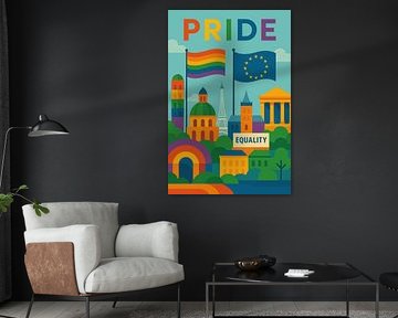 Trots en gelijkheid van Europa stadsgezicht Illustratie