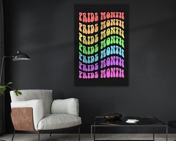 Pride Maand Retro Tekst Kunst