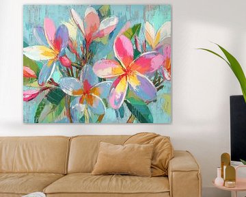 Bloemen Schilderij | Vrolijk Bloemen Stilleven met Kleur van I ❤ Bloemen