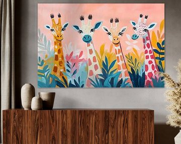Giraffen | Vrolijke Giraffen van Blikvanger Schilderijen