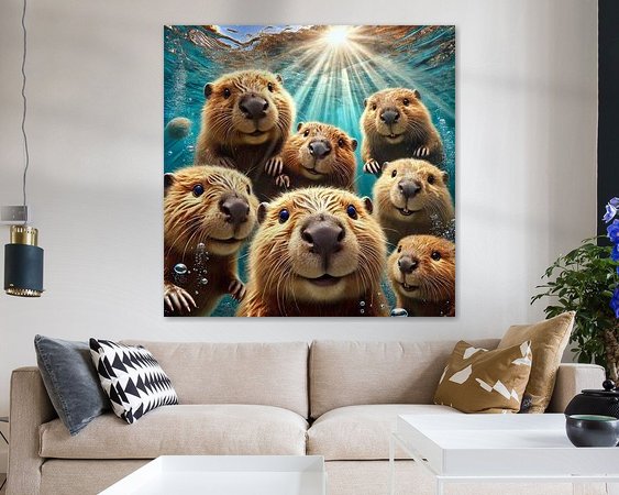 Voorbeeld van het werk in een kamer