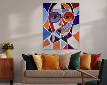 Abstract portret van een vrouw van Mieke Daenen