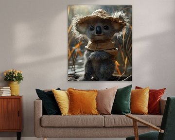 Koala bear with straw hat