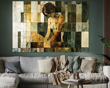 Cubist female silhouette artwork