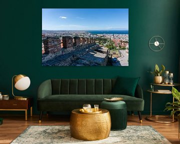 View of the city of Thessaloniki in Greece with sea and harbour by Animaflora PicsStock