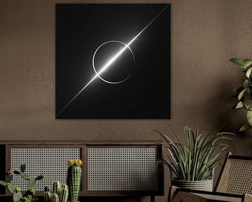 Zonsverduistering modern zwart-wit