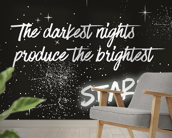 Voorbeeld van het werk in een kamer