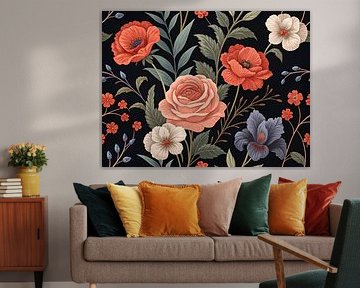 Élégance florale sombre