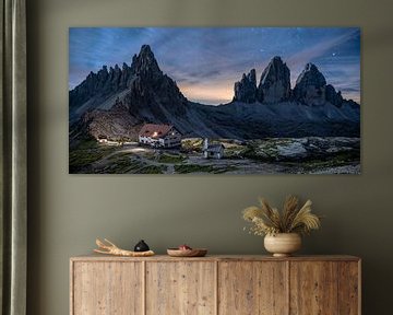 Zomernacht met uitzicht op de Three Peaks van Achim Thomae Photography