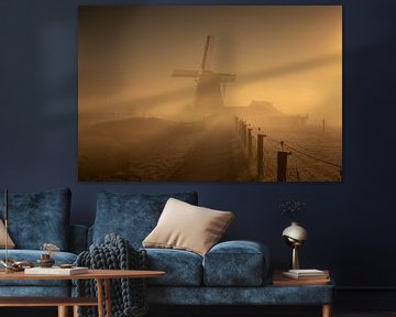 Silence matinal doré au moulin Koningslaagte dans un paysage sur KB Design & Photography (Karen Brouwer)