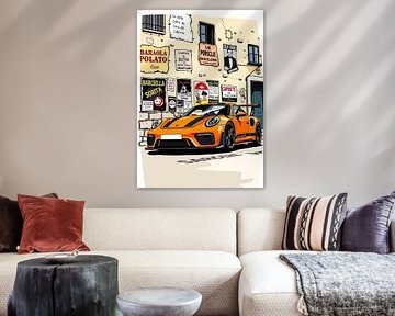 Orange & Black Porsche 911 GT3 RS – With Collage Walls and Funny Meme Walls by MIROKKU