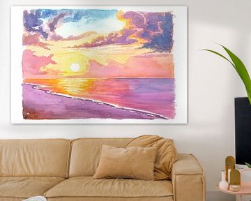 Sereniteit bij zonsondergang op het strand van Santa Rosa Island aan de Golfkust van Markus Bleichner
