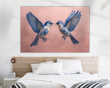 Dansende Delfts Blauwe Vogels van But First Framing