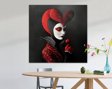 Woman in red by Linda van Hagen