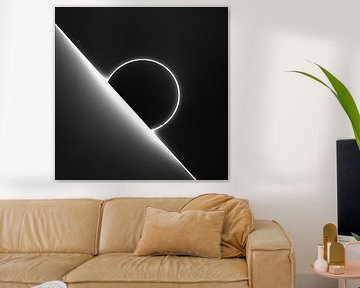 Zonsverduistering diagonaal modern zwart-wit