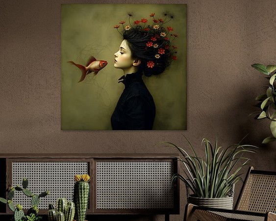Voorbeeld van het werk in een kamer