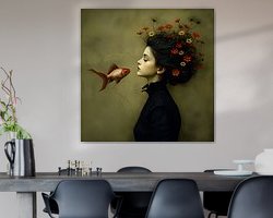 Voorbeeld van het werk in een kamer