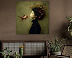 Voorbeeld van het werk in een kamer