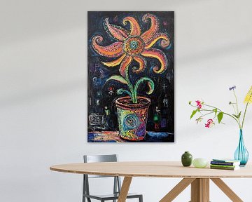 Blume mit bunten Blättern
