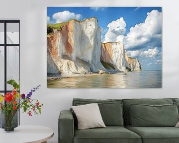 Kustkliffen Landschap | Rugged Beauty Under Sky van Abstract Schilderij