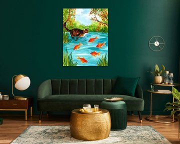 The Cat and the Goldfish van J.O. Han