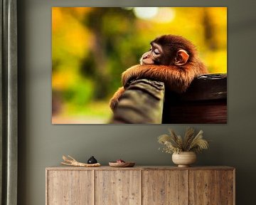 Singe endormi dans la nature sur Art & Soul Creations