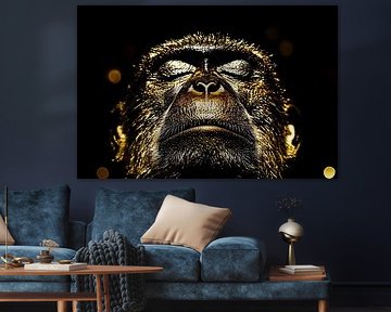 Singe doré avec contraste de lumière sur Art & Soul Creations