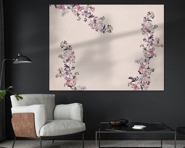 Pastel Flowers on Beige by Monika Strigel