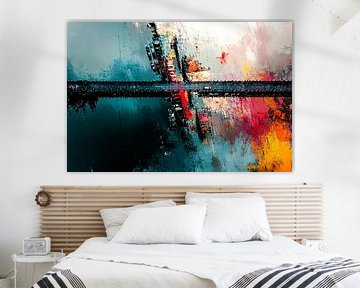 Abstrakte Brücke mit leuchtenden Farben von Imperial Art House