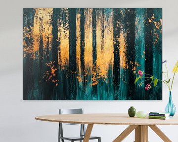 Abstract bos met gouden licht van Imperial Art House