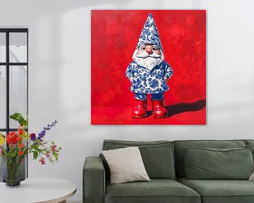 Gnome joyeux en bleu de Delft sur Lauri Creates