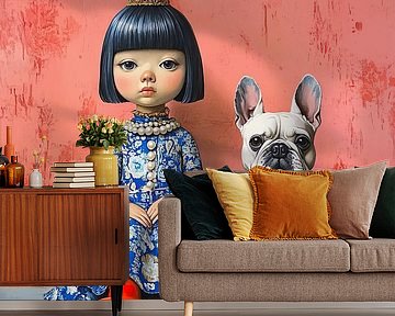 Prinzessin und ihre französische Bulldogge von Lauri Creates
