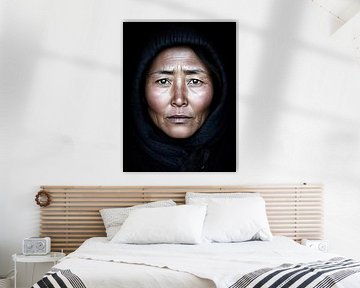 Mongoolse vrouw in het licht van Frank Heinz