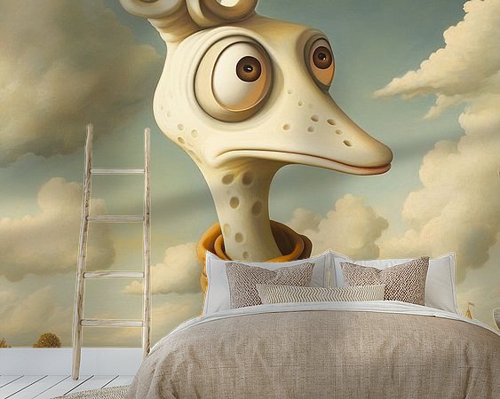Voorbeeld van het werk in een kamer