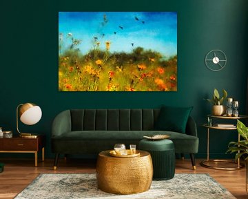 Wilde bloemenweide - fotoschilderij van Dirk Wüstenhagen